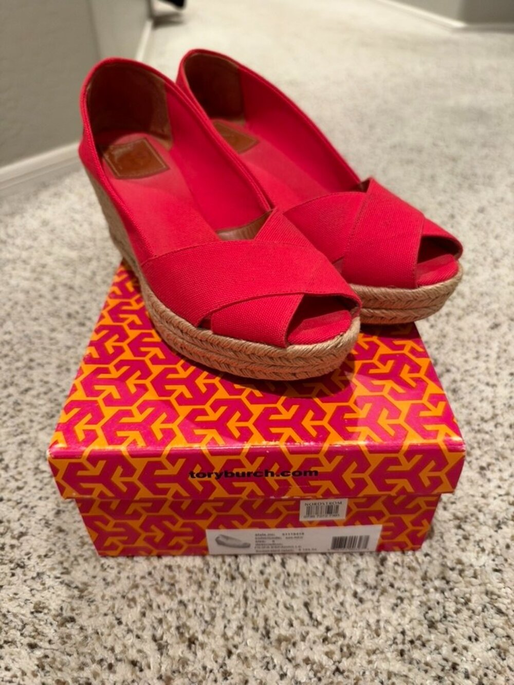 Tory Burch | Filipa 75mm Wedge Espadrille | Red | Size: 9